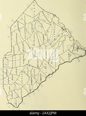 Dati climatologici, Carolina del Sud . o OS &gt;1 OCO CD -g o H w H 2;O. ^XY, J 901. CLIMA E CKORTS: SEZIONE CAKOLII^A DEL SUD. U. vs. DL^Aktmlvol- AGRICILTURK, Climate and Crop Service OK RIK WEATHER BUREAU. SEDE CENTRALE: WASHINGTON, D. C. SOUTH CAI^OLII^FL SECTION.J. W. BAUEK, Section Director, COLUMBIA, S. C. Vol. IV CoLUMiUA, S. C, maggio 1901. N.5. Climatologia FOB IL MESE.Temperatura, in Gradi Fahrenheit. La temperatura media per i montli di ma}, 1901, was71A che è 0,3^ al di sotto della norma. Il localnean più alto era 73,8° a Beaufort; il più basso 65,9 a Liberty,rhe hio-hest Foto Stock