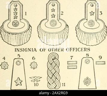 La guerra mondiale in sintesi; fatti essenziali sul grande conflitto tra democrazia e autocrazia . AZIENDA M BIANCO BLU E REDBLACK 84 U.S.ARMY INSIGNIA EPAULETTES. FUNZIONARI GENERALI SMONTATI. SPALLINE INDOSSATE SU VESTITO COATBY TUTTI GLI UFFICIALI Foto Stock