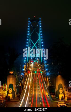 Lions Gate Bridge A Stanley Park, Vancouver, British Columbia Foto Stock