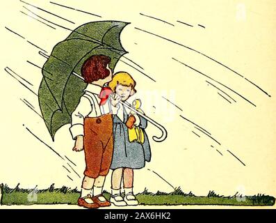 Il libro di Peter Patter; rime per i bambini . Il BAMBINO DEL THUNDER Avete sentito parlare del senso del bambino del Thun-der in su nel cielo blu grande? Ve ha visto la sua culla, forse, E forse si è guarito piangere. La maggior parte del tempo che s sonno-in p* Rotolò in su in un whitecloud grande, Ma quando s sveglio andHungry lui mantice awfully ad alto volume. E quando piange, alcune volte si può sentire il suo teardrosfall Con un pattinatore, pattinatore, pattinatore, Contro il muro del giardino Ma quando hes madder n mischief, lui rotola, e ringhiere, e sputa, E calci le nuvole tutti e quaranta modi, E dà il tempo si adatta. Poi le lacrime scendono nei bucketfuls, e i bambini Foto Stock