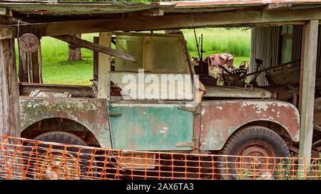 Mackay, Queensland, Australia - Febbraio 2020: Una vecchia auto d'epoca in esposizione a Greenmount Homestead Foto Stock