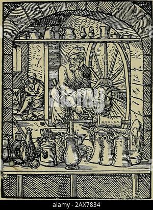 Norimberga e la sua arte fino alla fine del 18th secolo. . – gli oldsmith sono citati nei registri di morte di Norimberga. Molti di questi ci sono conosciuti non solo dai theirnames, ma anche dai lavori, i markstimed sui pezzi che arredano i motivi per attribuzioni. Tuttavia, se si tratta della massima perfezione, non solo dell'oreficeria di Norimberga, ma di tutti gli orefici germanici, si parla solo di un nome. Questo nome è quello di Wenzel Jamnitzer^la Cantina tedesca. Nato a Vienna, probabilmente nel 1508, si trasferì nel 1534 a Norimberga, con i suoi genitori e con il fratello Albrecht, che agì come Foto Stock