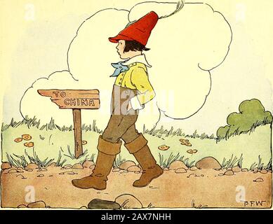 Il libro di Peter Patter; rime per i bambini . Stivali, STIVALI, STIVALI Busters ha ottenuto una pistola popper, UNA reglar che spara, E Teddys ha ottenuto un motore Con un whistler che toots. Ma Ive ha ancora qualcosa di più raffinato: Un paio di stivali in gomma. OH, i suoi stivali, stivali, stivali, un paio di stivali in gomma! Potevo camminare da qui in Cina In un paio di stivali di gomma. Foto Stock