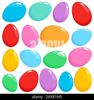 Verniciato colorato le uova di Pasqua. Illustrazione Vettoriale Foto Stock