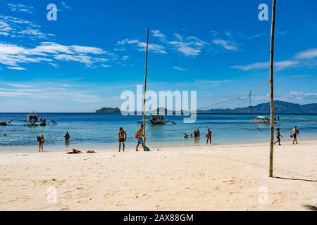 Isola Di Malcapuya A Coron, Filippine Foto Stock