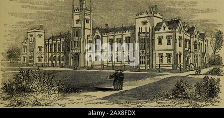 Memorie fatte in Irlanda nell'autunno del 1852. Negli edifici pubblici è molto inferiore a Dublino, ma ha molte finehouses; e alcune delle sue strutture civiche - come, per esempio, le sue banche, sono veramente superbe sia senza che senza. Alcune delle sue strade potrebbero anche abbinarsi al meglio di Dublino. Il nuovo Queens College è uno splendido edificio, e di un design elegante, anche se ha il grande svantaggio, rispetto ai Collegi di Cork e Galway, di essere costruito principalmente in mattoni. Come gli altri Collegi, tuttavia, è noless degno al gusto dell'architetto (MR.Charles Lanyon), th Foto Stock