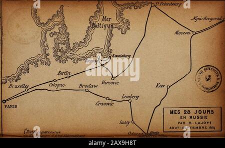 MES vingt-huit jours en Russie . p* n. DISTANCEJZDCRCOUSUE MES 28 JOURS EN RUSSIE PAR R.UAJOYC AOUT-SEPTEMBRE I89J Foto Stock