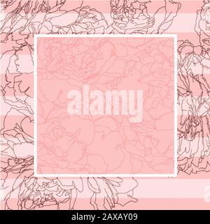 Illustrazione della cornice floreale quadrata. Sfondo decorativo perfetto per il testo per creare etichette e titoli nel tuo progetto. Foto Stock