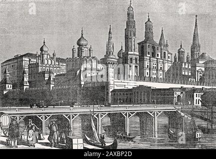 Il Cremlino di Mosca, la Russia, 19th secolo Foto Stock