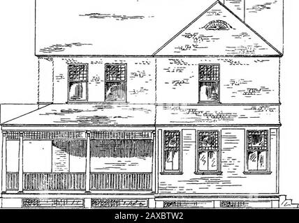 American cottages; consiste di fouty-quattro grandi lastre di quarto, contenenti disegni originali di cottage di medio e basso costo, mare e case di campagna Also, una casa di club, padiglione .. . Lato Trota Foto Stock