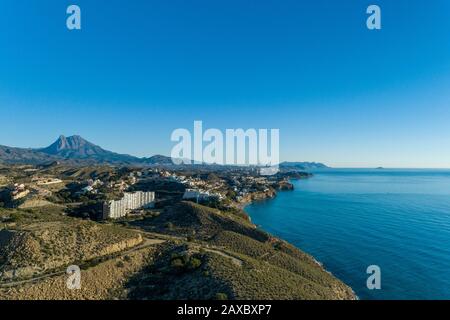 Costa Paradiso a Villajoyosa, provincia di Alicante, Costa Blanca, Comunità di Valencia (Comunidad Valenciana), Spagna Foto Stock