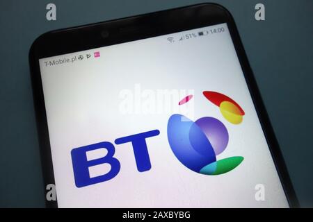 Logo BT Group sullo smartphone Foto Stock