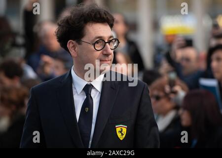 Reggio Emilia, Italia, 11 Feb 2020, mattia binotto , team principal scuderia ferrari , prima di presentazione della nuova ferrari sf-1000 2020 al teatro romolo valli di reggio emilia . durante la presentazione di New Ferraru F1 2020 - Campionato di Formula 1 - credito: LPS/Lorenzo di Cola/Alamy Live News Foto Stock