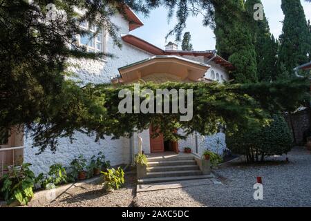 Yalta, Crimea - 09/05/2019: Casa-Museo dello scrittore russo Anton Pavlovich Chekhov a Yalta. Foto Stock