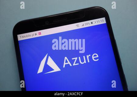 Logo Microsoft Azure sullo smartphone Foto Stock