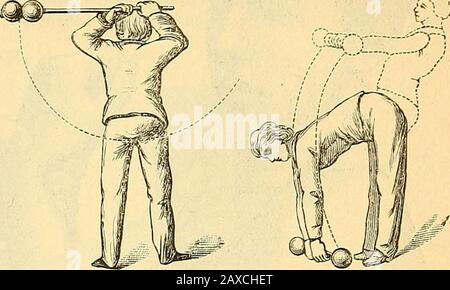 Therapeutisches Lexikon : für praktische Ärzte . Fig. 49. 5ö. Unterscheiden sich von einander nur durchdie Ausgangsstellung, wche im ersten FalleBeugung, im zweiten Streckist; BewegungI. 2. Und il 1. Sind üebungen für die Beuger, Foto Stock