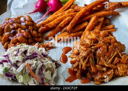 Barbecue in stile degli Stati Uniti del Sud con jack-frutta Foto Stock