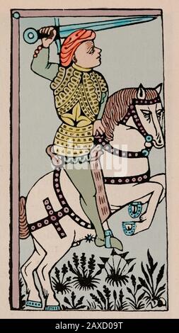Alessandro Magno (356BC-323 a.C.) caratterizzato da cavaliere. Illustrazione fine del 15th secolo. Foto Stock