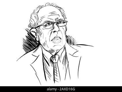 Illustrazione della caricatura di Bernie Sanders Foto Stock