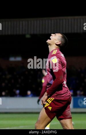 Kingston, Regno Unito. 11th Feb, 2020. Un Kayden Jackson frustrato di Ipswich Town durante la partita EFL Sky Bet League 1 tra AFC Wimbledon e Ipswich Town al Cherry Red Records Stadium, Kingston, Inghilterra, l'11 febbraio 2020. Foto Di Carlton Myrie. Solo uso editoriale, licenza richiesta per uso commerciale. Nessun utilizzo nelle scommesse, nei giochi o nelle singole pubblicazioni di club/campionato/giocatore. Credit: Uk Sports Pics Ltd/Alamy Live News Foto Stock