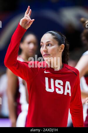 Belgrado, Serbia. 6th Feb, 2020. Sue Bird of USA Gestures. Credito: Nikola Krstic/Alamy Live News Foto Stock