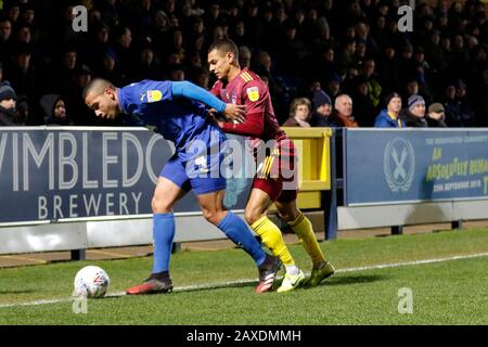 Kingston, Regno Unito. 11th Feb, 2020. Durante la partita EFL Sky Bet League 1 tra AFC Wimbledon e Ipswich Town al Cherry Red Records Stadium, Kingston, Inghilterra, l'11 febbraio 2020. Foto Di Carlton Myrie. Solo uso editoriale, licenza richiesta per uso commerciale. Nessun utilizzo nelle scommesse, nei giochi o nelle singole pubblicazioni di club/campionato/giocatore. Credit: Uk Sports Pics Ltd/Alamy Live News Foto Stock