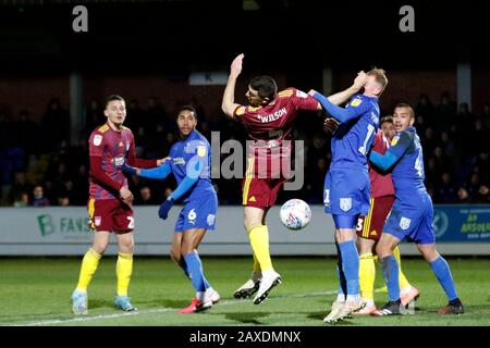 Kingston, Regno Unito. 11th Feb, 2020. Durante la partita EFL Sky Bet League 1 tra AFC Wimbledon e Ipswich Town al Cherry Red Records Stadium, Kingston, Inghilterra, l'11 febbraio 2020. Foto Di Carlton Myrie. Solo uso editoriale, licenza richiesta per uso commerciale. Nessun utilizzo nelle scommesse, nei giochi o nelle singole pubblicazioni di club/campionato/giocatore. Credit: Uk Sports Pics Ltd/Alamy Live News Foto Stock