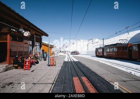 Stazione Gornergrat bahn a Zermatt, Svizzera Foto Stock