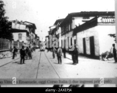 Italiano: San Giovanni Valdarno - Il tram; 1 gennaio 1930; Foto d'epoca; Unkno n;