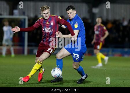 Kingston, Regno Unito. 11th Feb, 2020. Flynn Downes di Ipswich Town in azione durante la partita EFL Sky Bet League 1 tra AFC Wimbledon e Ipswich Town al Cherry Red Records Stadium, Kingston, Inghilterra, l'11 febbraio 2020. Foto Di Carlton Myrie. Solo uso editoriale, licenza richiesta per uso commerciale. Nessun utilizzo nelle scommesse, nei giochi o nelle singole pubblicazioni di club/campionato/giocatore. Credit: Uk Sports Pics Ltd/Alamy Live News Foto Stock