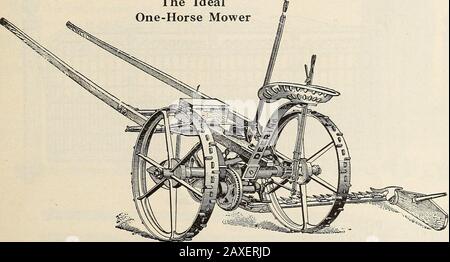 La catalgoue descrittiva di Mann : 1914 guida per l'azienda agricola e il giardino . Deering IDEALE UN-CAVALLO MOWERI Ideale. Questo tosaerba è più leggero rispetto al normale tosaerba ideale, vso che può essere facilmente disegnato da un cavallo. E' un'opportunità per la falciatura di piccole aziende agricole, per il lawnor nei cimiteri. Catalogo e prezzi su richiesta. Deering MANO E AUTO-SCARICO RASTRELLO DI FIENO Quando questo rastrello isused per raccogliere il haycrop il coltivatore di fieno si sente assolutelycertain che ha hasradunato ogni parte del raccolto nel modo migliore e nel più breve tempo. Therake è stato progettato appositamente per la pulizia del sistema rak-ing, per str Foto Stock