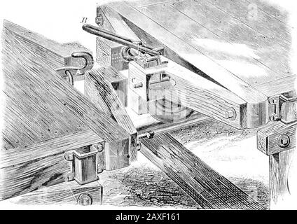 Scientific American Volume 18 numero 20 (maggio 1868) . h tiene per i ganci di gru con cui possono Belowered giù e messo con la regolarità di mattoni in awall, o come le pietre delle piramidi, terrazzo sopra la trecrace, o loro possono essere concatenati insieme, o caduto irregolare tenuto dai loro punti angolari per fare uno spinino sottomarino ridqe, contro cui pietre libere possono essere fatte cadere, e piledad un angolo di 45°. Lasciarli cadere, o messi su tutto il fondo, o in qualsiasi corrente, e l'esperienza dimostra che essi non possono essere spostati dall'acqua. Ogni interstizio tra le pietre che tengono diventa Foto Stock