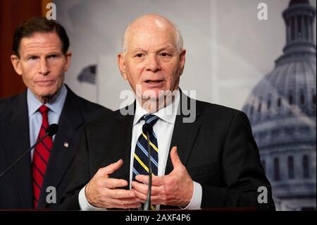 11 febbraio 2020 - Washington, DC, Stati Uniti: Il senatore statunitense ben Cardin (D-MD) parla del Clean Economy Act del 2020. (Foto di Michael Brochstein/Sipa USA) Foto Stock