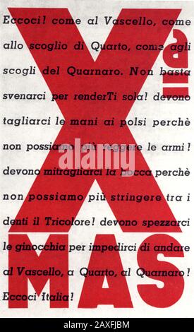 1944 ca , ITALIA : PROPAGANDA fascista per l'arruolamento nei paracadutisti DECIMA MAS ( X ma ) del principe Juno Valerio Borghese , Durante i giorni della Repubblica Socialista di Salo '- FASCISMO - FASCISMO - ANNI QUARANTA - REPUBBLICA sociale DI SALO' - REPUBBLICHINO - ITALIA - 40's - '40 - CAMICIA NERA - CAMIMICIA nera - FOTO STORICHE - FOTO STORICHE - STOCK - ITALIA - ITALIA - XX SECOLO - NOVECENTO - SECONDA GUERRA MONDIALE - 2ND WW II - PARACADUTISTI - TRUPPE DA SBARCO - MARINES © ARCHIVIO GBB / Foto Stock