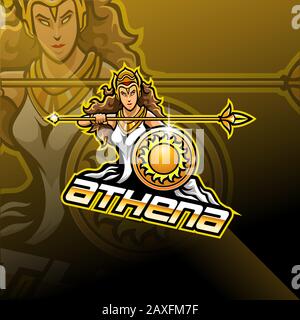 Logo Athena esport mascotte Illustrazione Vettoriale