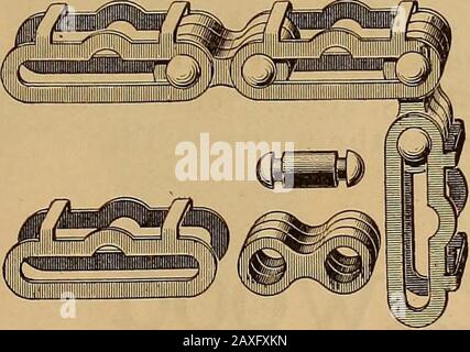 La revisione del commercio delle ruote e del ciclismo . *^ E Diventare un Cooper.Be un Cooper E Tenere davanti. : MONARCH CYCLE CO., CHICAGO. NEW YORK. SAN FRANCISCO. TORONTO. Si Prega Di Menzionare La Ruota. 1896. THE MYERS Detachable Cycle Chain ®= =&lt; Great Scott! Il Collegamento Mancante È Stato Trovato. Foto Stock