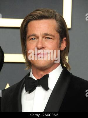 9 febbraio 2020, Los Angeles, California, Stati Uniti: Febbraio 9th 2020 - Los Angeles, California USA - attore BRAD PITT vincitore per il miglior attore in un ruolo di supporto per ''Una Volta Alla Volta''ai ''92nd Academy Awards'' - Sala stampa tenuta presso il Dolby Theatre di Los Angeles CA (Credit Image: Filo © Paul Fenton/Zuma) Foto Stock