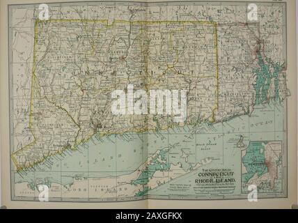 Il dizionario del secolo e cyclopedia, un'opera di riferimento universale in tutti i dipartimenti della conoscenza con un nuovo atlante del mondo . No. Q MASSACHUSETTS, parte orientale. 10 CONNECTICUT E RHODE ISLAND. N.10.. No. J^o^CONNECTICUT E RHODH ISLAND. 11 NEW YORK.Southern Part. Foto Stock