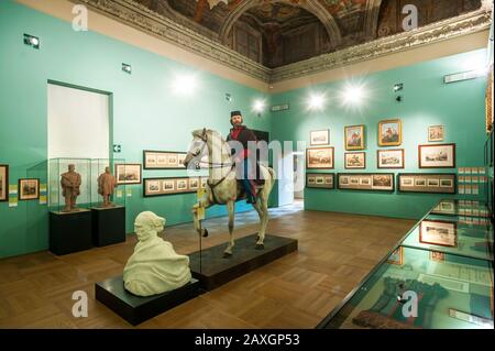 Torino, ITALIA - la statua di Giuseppe Garibaldi, eroe dei due mondi, nel Museo del Risorgimento di Torino Foto Stock