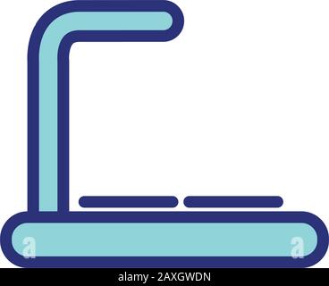 icona isolata della macchina da palestra stazionaria runner Illustrazione Vettoriale