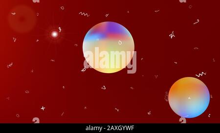 NET spazio fantasia. Trama di sfondo, smoot. Tema di illustrazione del colore liquido. Di colore rosso. Meraviglioso spazio e stelle di texture colorate. Colorato ne Illustrazione Vettoriale