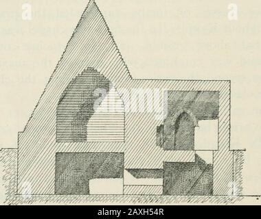 Manuale della archæology egiziana e guida allo studio delle antichità in EgyptPer l'uso di studenti e viaggiatori . Fig. 155.- Sezione di piramide di vaultedbrick, Abydos. Più di solito la camera di lomb è costruita in parte. Fig. 156.-Sezione di tomba a volta, Abydos. Nella mastaba e in parte nelle fondazioni, mentre COMBINATO MASTARA E PYRAMIDION. Foto Stock