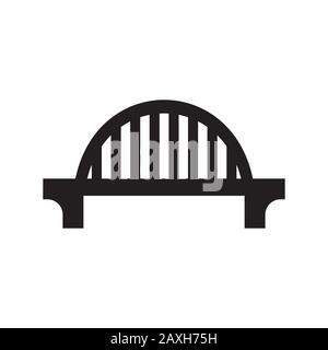 L'icona del ponte è nera su uno sfondo bianco isolato. Immagine vettoriale Illustrazione Vettoriale