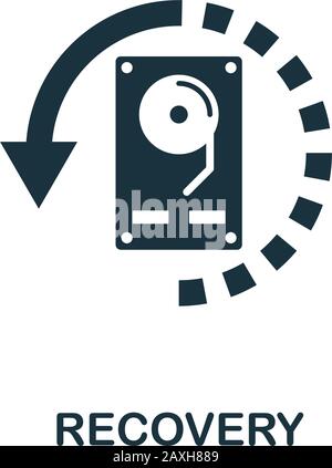 Icona di ripristino. Elemento semplice dalla raccolta dell'organizzazione dei dati. Icona Ripristino riempito per modelli, infografiche e altro ancora. Illustrazione Vettoriale