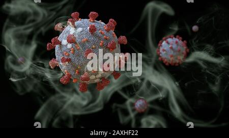 focolaio di coronavirus, il virus influenzale che minaccia la salute Foto Stock
