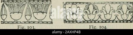 Manuale della archæology egiziana e guida allo studio delle antichità in EgyptPer l'uso di studenti e viaggiatori . Loi. Fig. I02. Come una volta di ferro poco profonda. Poiché non poteva rimanere inposition senza un certo sostegno l'idea è nata che itwas impedito di cadere da quattro puntelli o gigantesco. Fig. 103 pilastri. La pavimentazione del tempio era l'equivalente naturale del mondo abitato. I quattro angoli delle camere rappresentavano i supporti ; il soffitto. Foto Stock