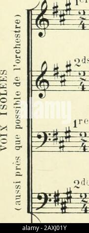 Ariane et Barbe-bleue : conte en trois actes . Une vaste et somptueuse salle en hémiciclo dans le château de Barbe-Bleue. Au tond, une grande porte. Dechaque côt6 de celle-ci, trois Petite portes débène à serrures et ornements dargent fermentation des espèces deniches dans une colonnade de Marbre. Au dessus de ces portes, mais au dernier plan, sei fenêtres monumentalesauxquelles on peut accéder de chaque côté de la salle par un escalier arroni qui mène à une sorte de balcon inté-rieur. CEST le soir, les lutres sont allumés et les fenêtres ouvertes. Au dehors, cest à dire derrière les fenêtres du Foto Stock