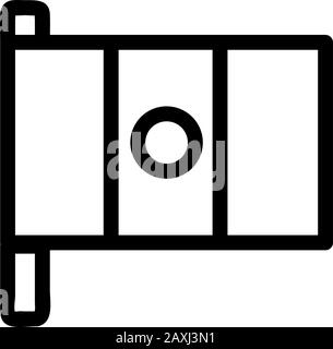 Bandiera messicana icona vettore. Segno di linea sottile. Illustrazione del simbolo del contorno isolato Illustrazione Vettoriale