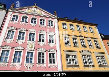 Chemnitz, Germania (Stato Della Sassonia). Architettura di piazza Neumarkt. Foto Stock