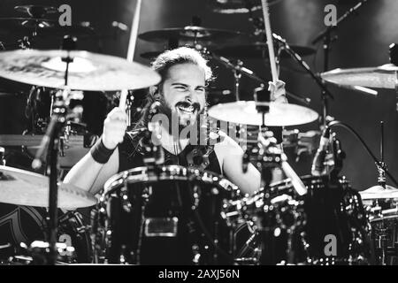 Copenaghen, Danimarca. 04th, aprile 2018. La band italiana di heavy metal Wind Rose suona un concerto dal vivo al VEGA di Copenhagen. (Photo Credit: Gonzales Photo - Christian Larsen). Foto Stock